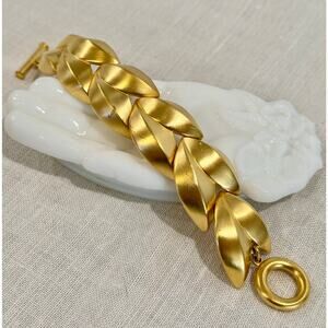 Vintage Givenchy Gold Tone Leaf Link Bracelet